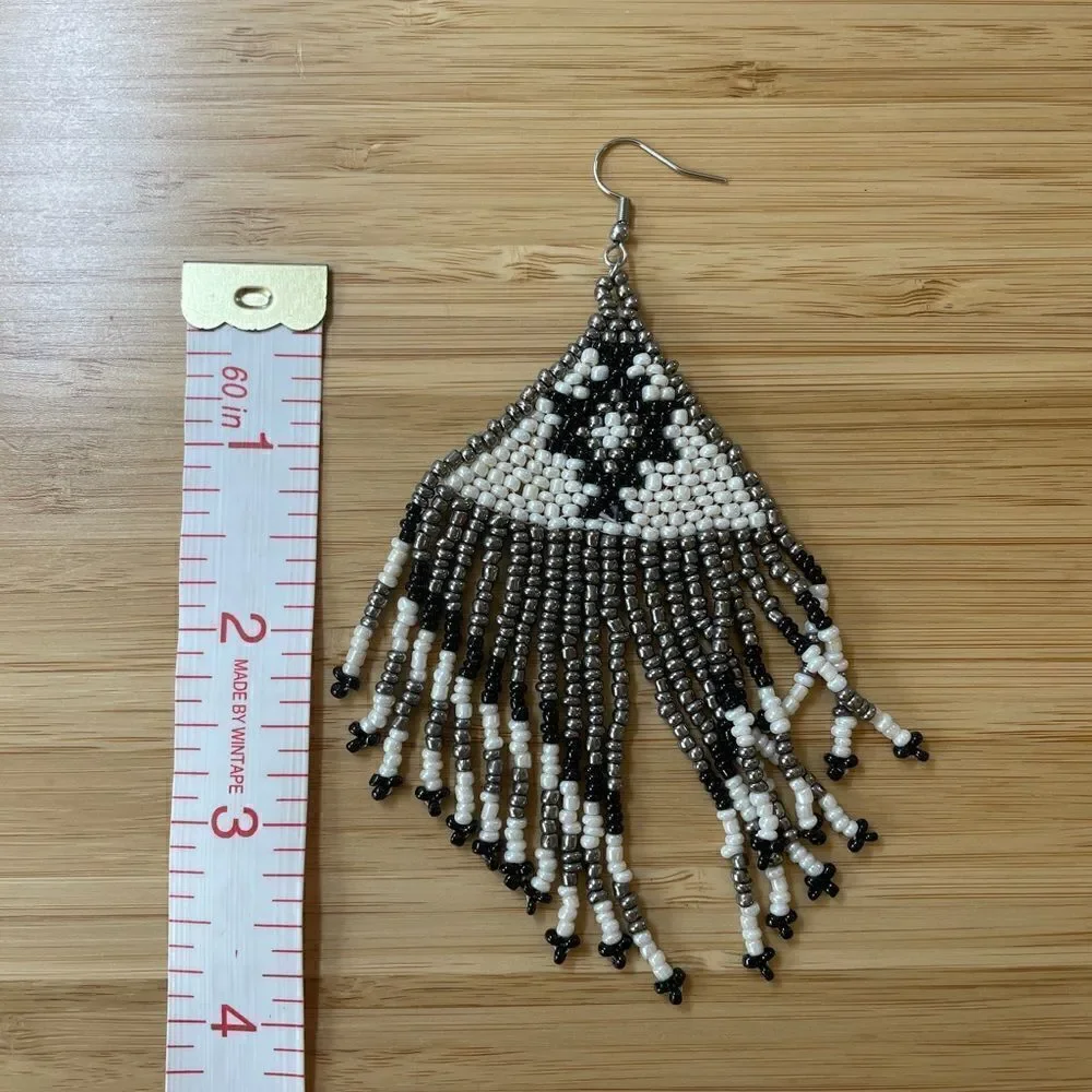 Bohemian Beaded handmade Tassel Pendant Dangle Earrings